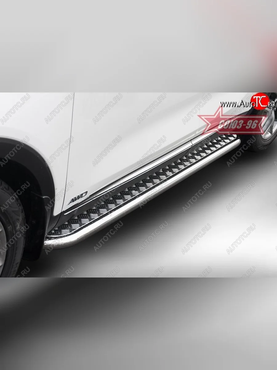 Защита порогов с листом Souz-96 (d60). KIA Sorento UM/Prime дорестайлинг (2014-2018)  в Перми Пермском крае