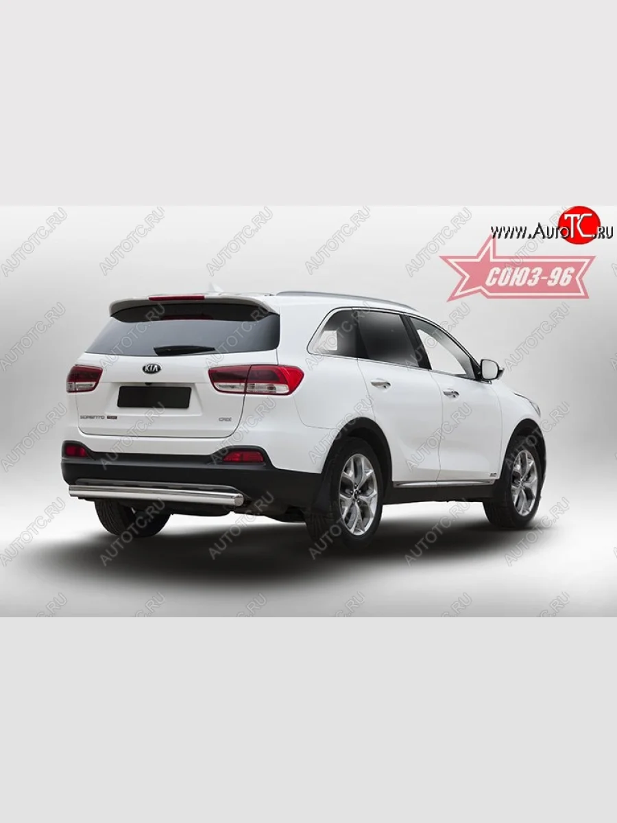 Защита заднего бампера Souz-96 (овал 75х42)  KIA Sorento (2014-2018) UM/Prime  в Самаре Самарской области