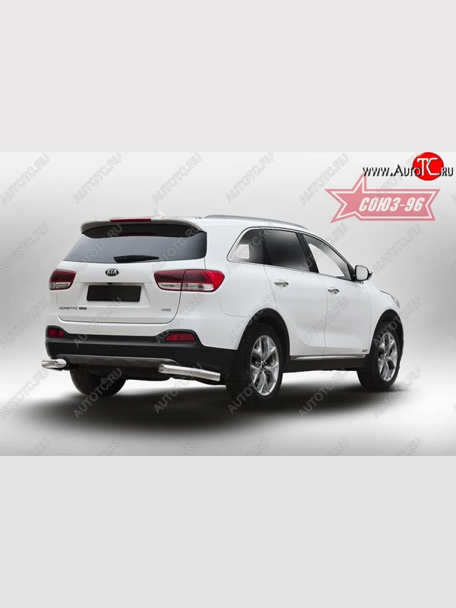 Защита заднего бампера из боковых уголков (d76) Souz-96 KIA Sorento UM/Prime дорестайлинг (2014-2018)  в Керчи Республика Крым