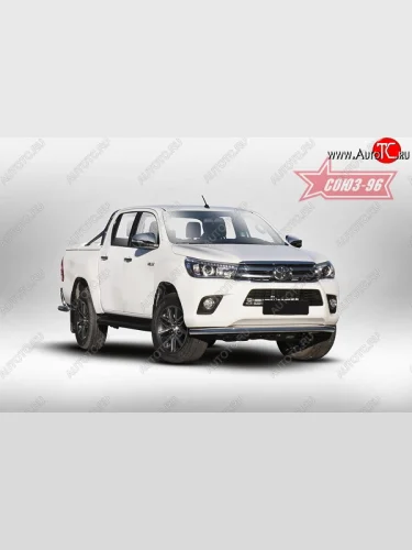 Защита переднего бампера одинарная Souz-96 (d60). Toyota Hilux  AN120 (2016-2020) дорестайлинг