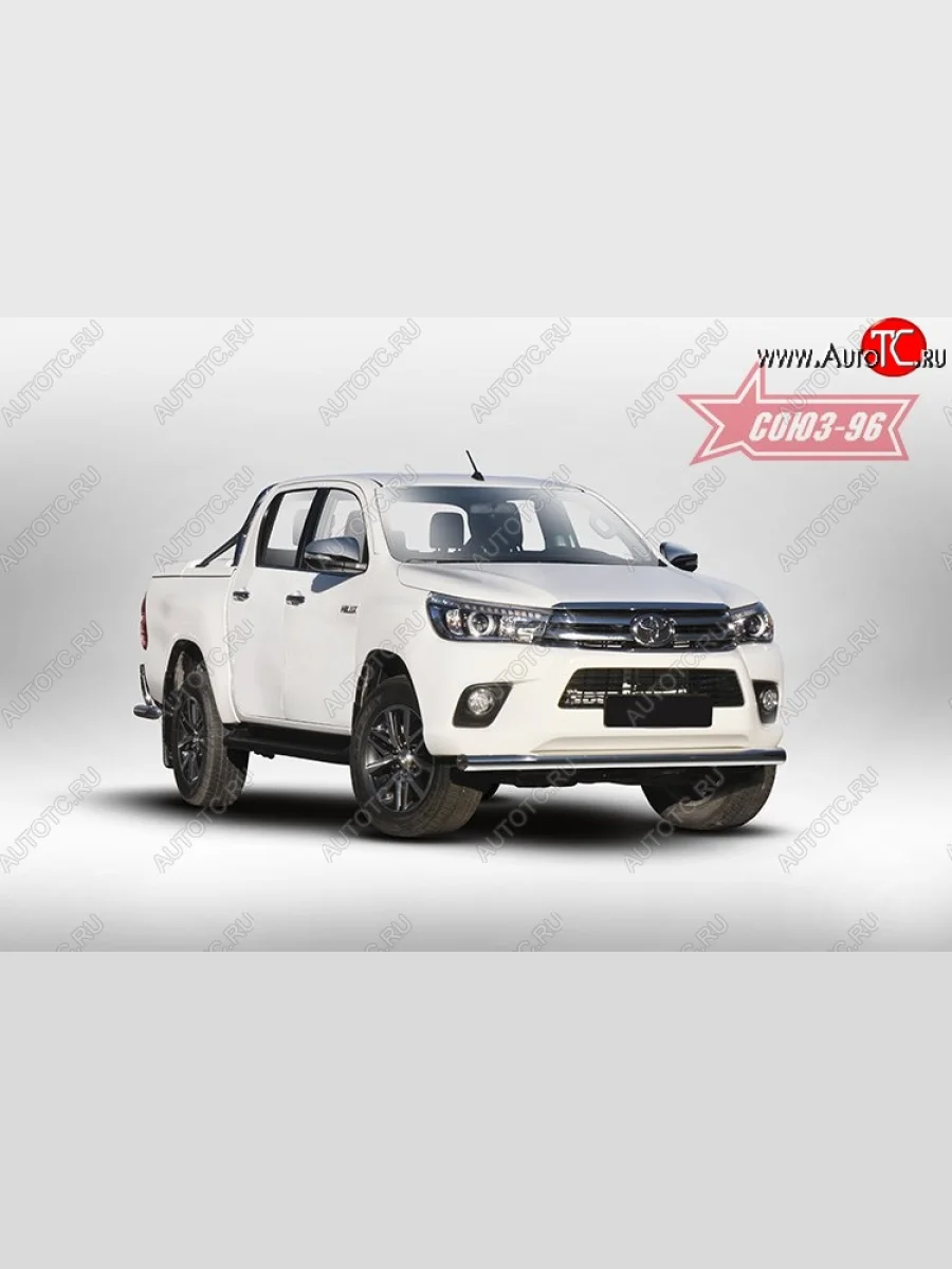 Защита переднего бампера одинарная Souz-96 (d76)  Toyota Hilux (2016-2020) AN120  в Самаре Самарской области