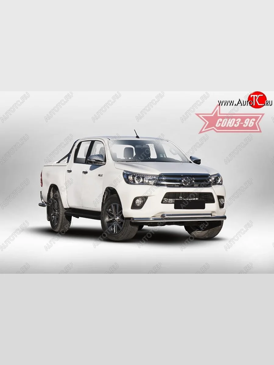 Защита переднего бампера двойная Souz-96 (d76/60)  Toyota Hilux (2016-2020) AN120  в Самаре Самарской области