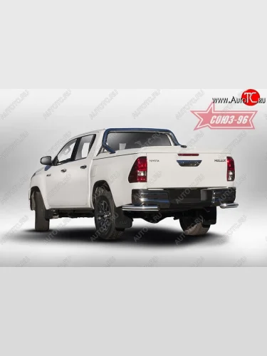 Защита заднего бампера из боковых уголков Souz-96 (d76) Toyota Hilux  AN120 (2016-2020) дорестайлинг