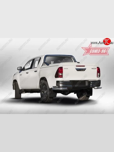 Защита заднего бампера из двойных боковых уголков Souz-96 (d76/42) Toyota Hilux AN120 дорестайлинг (2016-2020)
