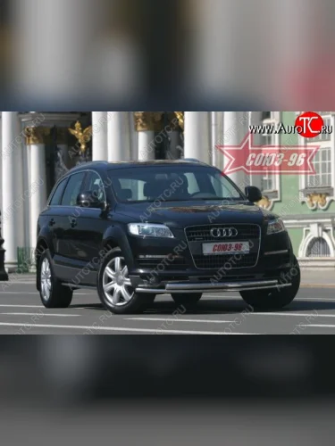 Защита переднего бампера двойная Souz-96 (d42/60) Audi Q7 4L дорестайлинг (2005-2009)