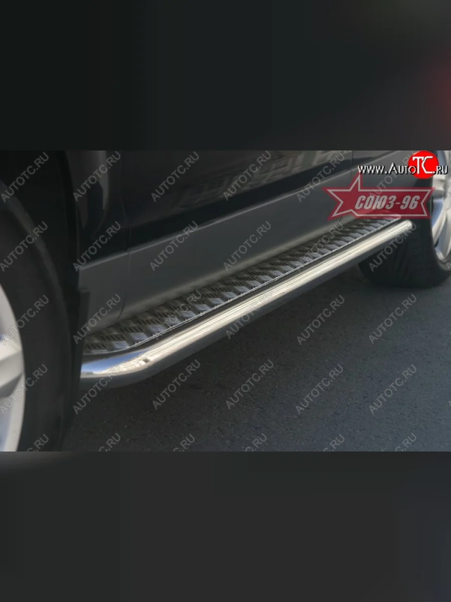 Защита порогов с листом Souz-96 (d60). Audi Q7 4M дорестайлинг (2015-2020)  с доставкой в г. Пермь