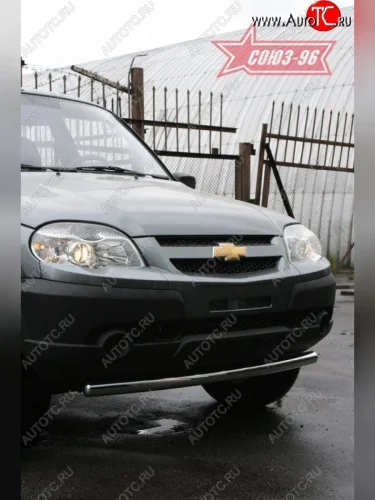 Защита переднего бампера одинарная Souz-96 (d60) Chevrolet Niva  2123 (2009-2020), Лада ВАЗ 2123 (Нива Шевроле) (2009-2021)