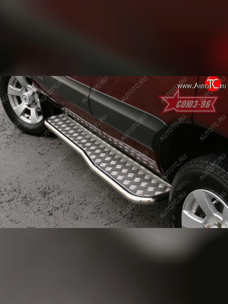 Защита порогов с листом дорестайлинг Souz-96 (d42). Chevrolet Niva 2123 дорестайлинг (2002-2008)  в Перми Пермском крае