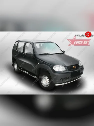 Защита переднего бампера одинарная Souz-96 (d60) Chevrolet Niva  2123 (2009-2020), Лада ВАЗ 2123 (Нива Шевроле) (2009-2021)