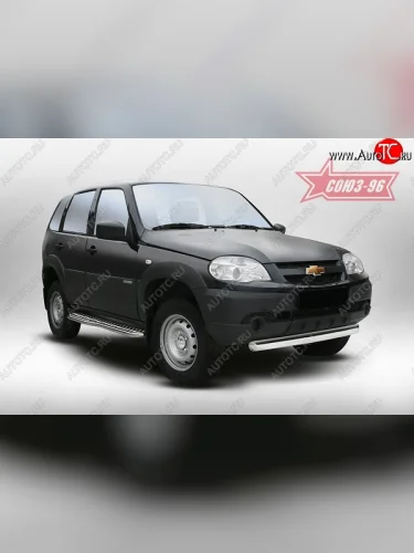 Защита переднего бампера из овальной трубы (d75х42) от Souz-96 Chevrolet Niva  2123 (2009-2020), Лада ВАЗ 2123 (Нива Шевроле) (2009-2021)