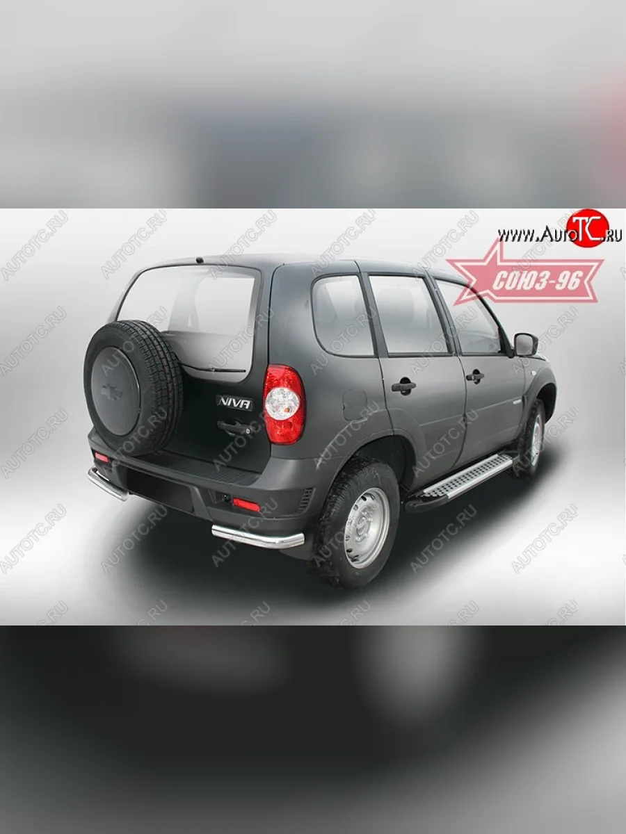 Защита заднего бампера из двух боковых уголков (d60) от Souz-96  Chevrolet Niva (2009-2020), Лада ВАЗ 2123 (Нива Шевроле) (2009-2021)  в Керчи Республика Крым