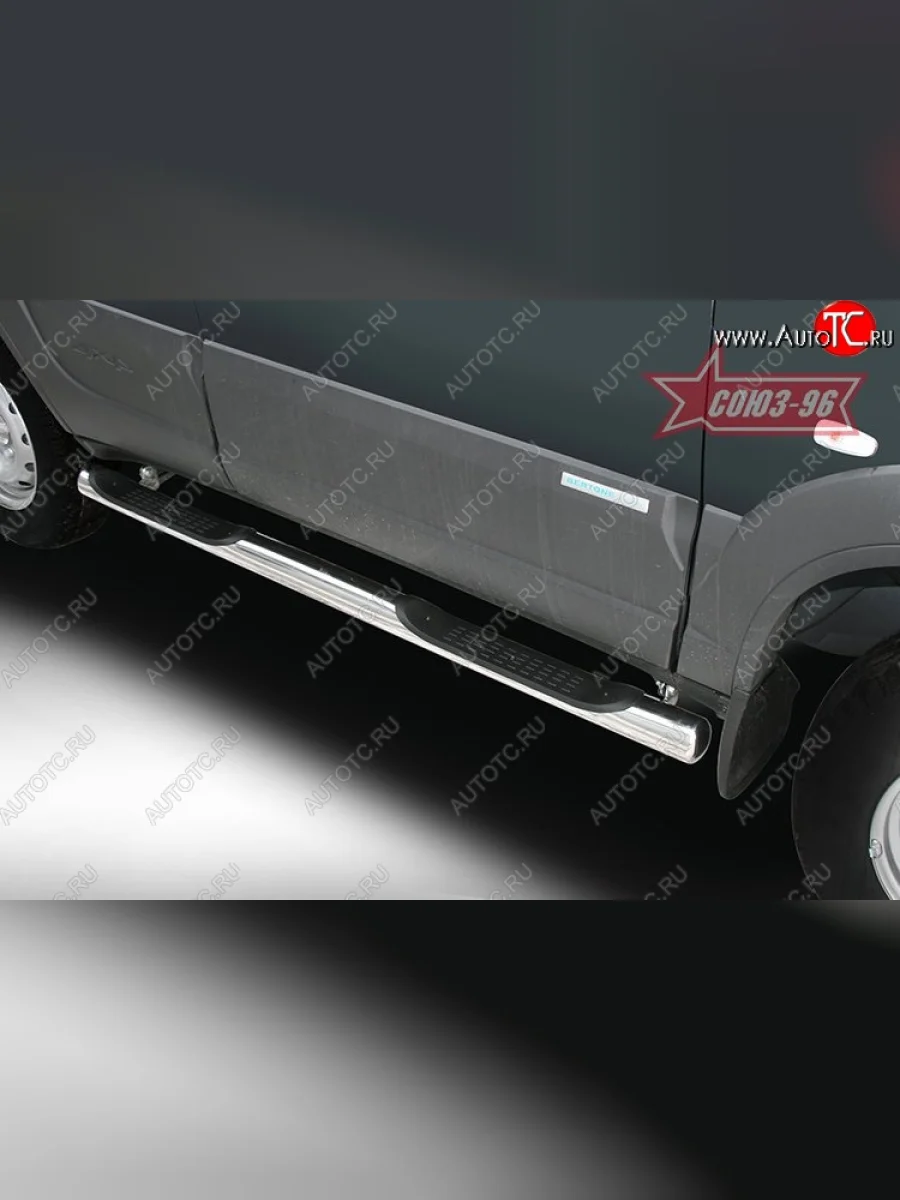 Защита порогов с проступью рестайлинг Souz-96 (d76) Лада ВАЗ 2123 (Нива Шевроле) 1 рестайлинг (2009-2020)  в Перми Пермском крае