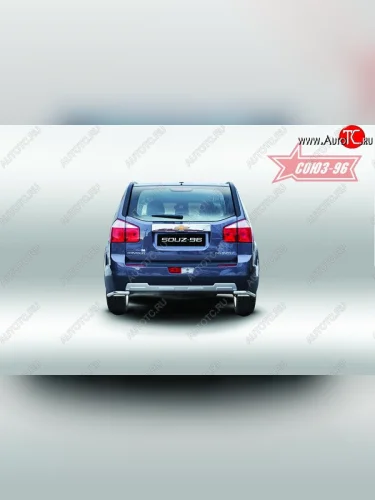Защита заднего бампера из боковых уголков Souz-96 (d42) Chevrolet Orlando (2011-2018)