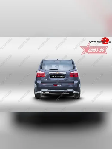 Защита заднего бампера из боковых уголков Souz-96 (d60) Chevrolet Orlando (2011-2018)