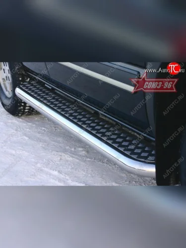 Защита порогов с листом Souz-96 (d76). Chevrolet Tahoe  GMT900 (2006-2013) 5 дв.