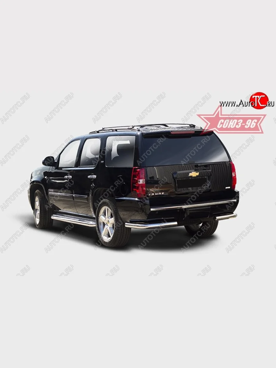 Защита заднего бампера из боковых уголков рестайлинг Souz-96 (d76) Chevrolet Tahoe GMT900 5 дв. (2006-2013)  с доставкой в г. Керчь
