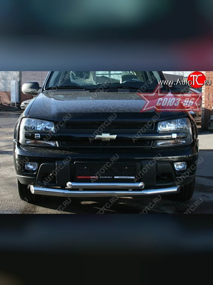 Защита переднего бампера двойная Souz-96 (d76/60)  Chevrolet Trailblazer (2006-2012) GMT360  в Самаре Самарской области