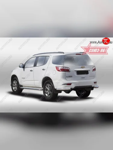 Защита заднего бампера из боковых уголков Souz-96 (d76) Chevrolet Trailblazer GM800 дорестайлинг (2012-2016)
