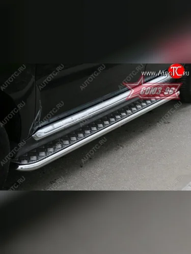 Защита порогов с листом Souz-96 (d42). CITROEN C-crosser (2007-2012)