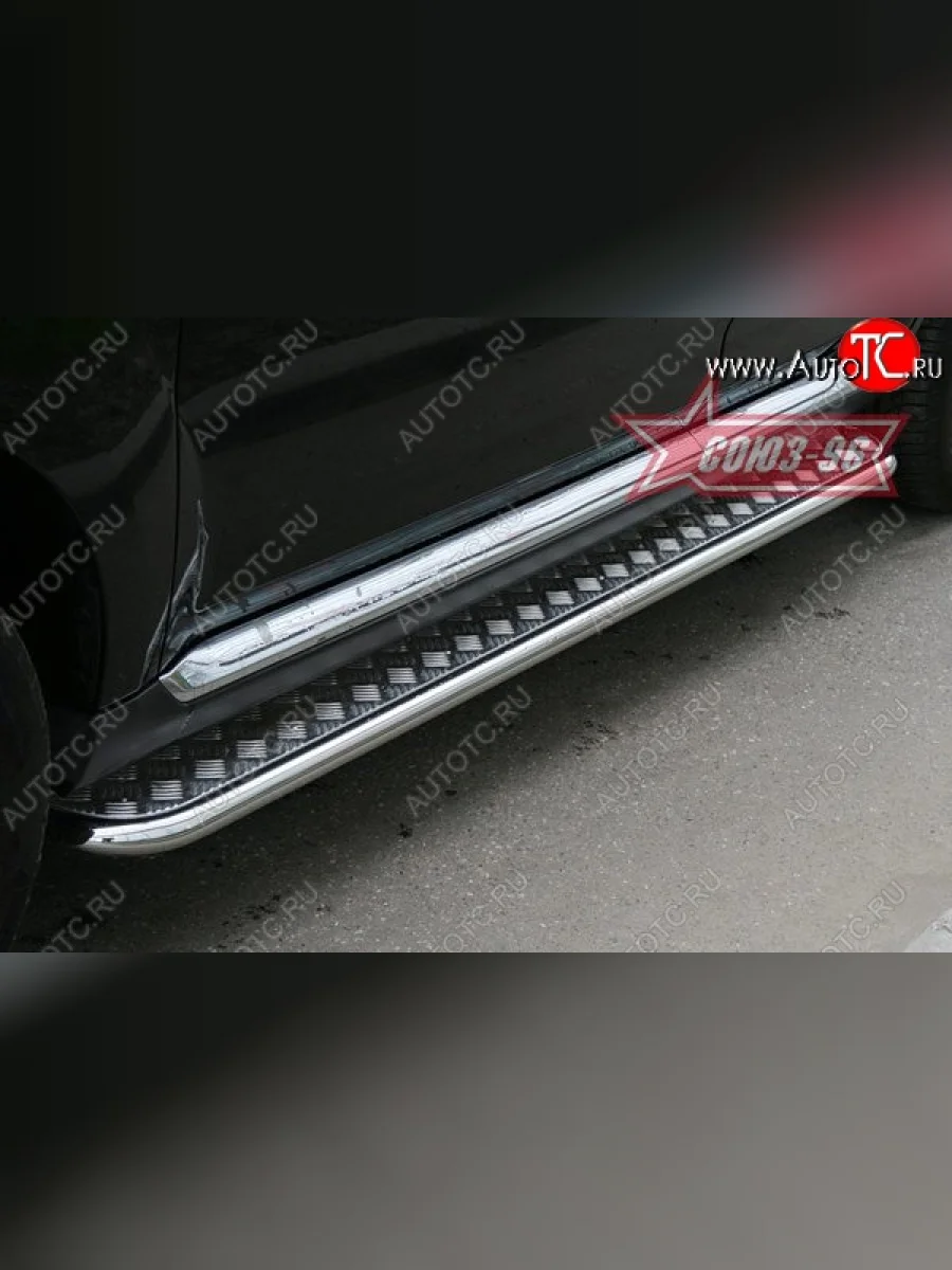 Защита порогов с листом Souz-96 (d42). CITROEN C-crosser (2007-2012)  в Перми Пермском крае