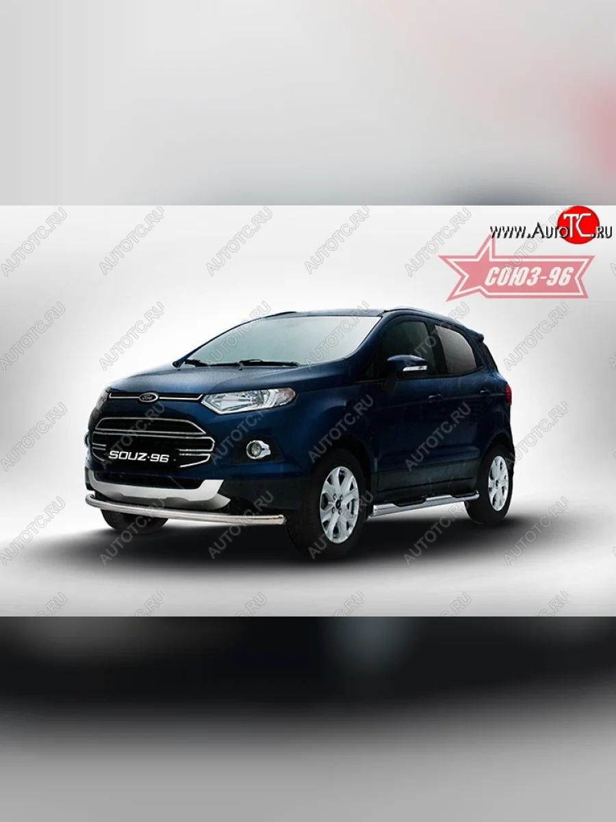 Защита переднего бампера одинарная Souz-96 (d60) Ford EcoSport дорестайлинг (2013-2019)  в Керчи Республика Крым