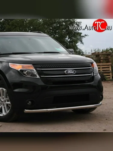 Одинарная защита переднего бампера Novline (нержавеющая сталь 60мм) Ford Explorer  U502 (2010-2016) дорестайлинг