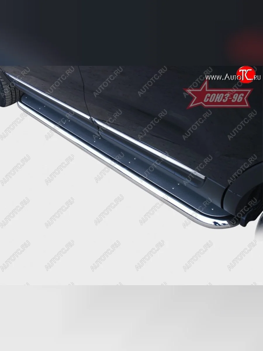 Защита порогов с листом Souz-96 (d60).  Ford Explorer (2010-2016) U502  в Перми Пермском крае