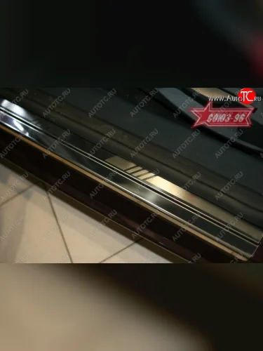 Накладки на внутренние пороги Souz-96 (без логотипа) Ford Fiesta 6 хэтчбэк 3 дв. рестайлинг (2012-2019)