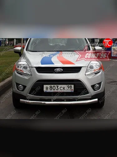 Защита переднего бампера одинарная Souz-96 (d76). Ford Kuga  1 (2008-2013)