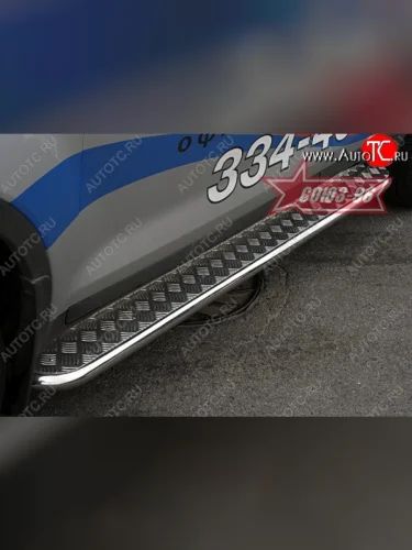 Защита порогов с листом дорестайлинг Souz-96 (d42). Ford Kuga  1 (2008-2013)