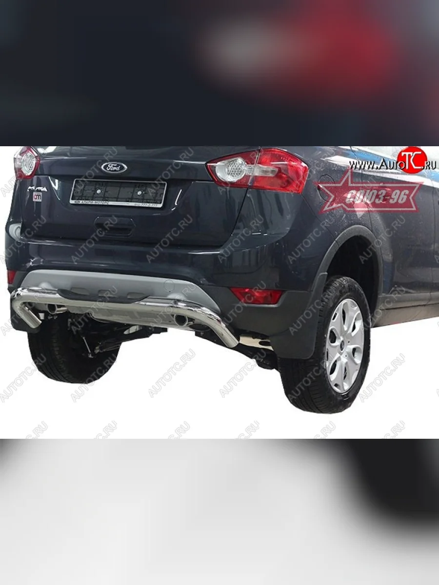 Защита заднего бампера с проступью Souz-96 (d76) Ford Kuga 1 (2008-2013)  в Керчи Республика Крым