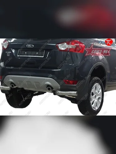 Защита заднего бампера из уголков Souz-96 (d76) Ford Kuga 1 (2008-2013)
