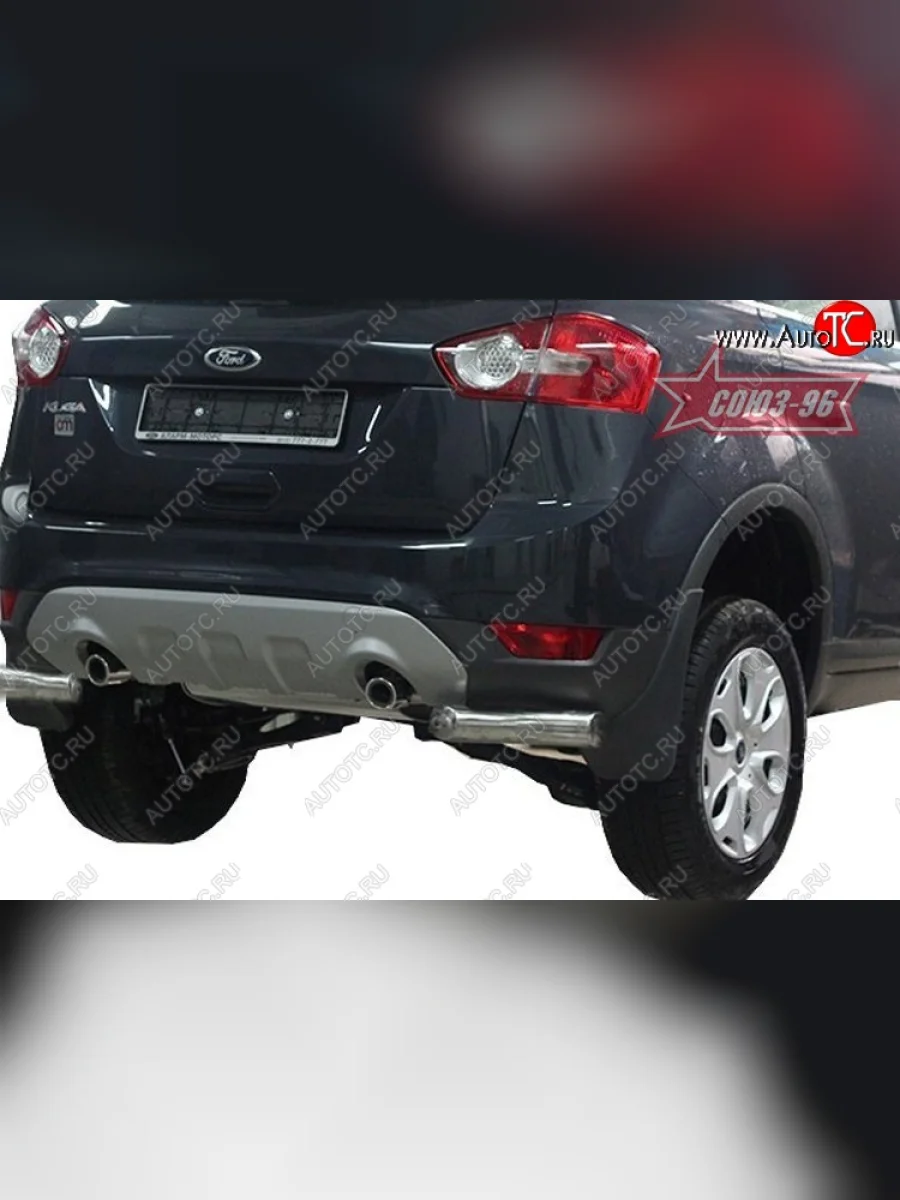 Защита заднего бампера из уголков Souz-96 (d76) Ford Kuga 1 (2008-2013)  в Керчи Республика Крым