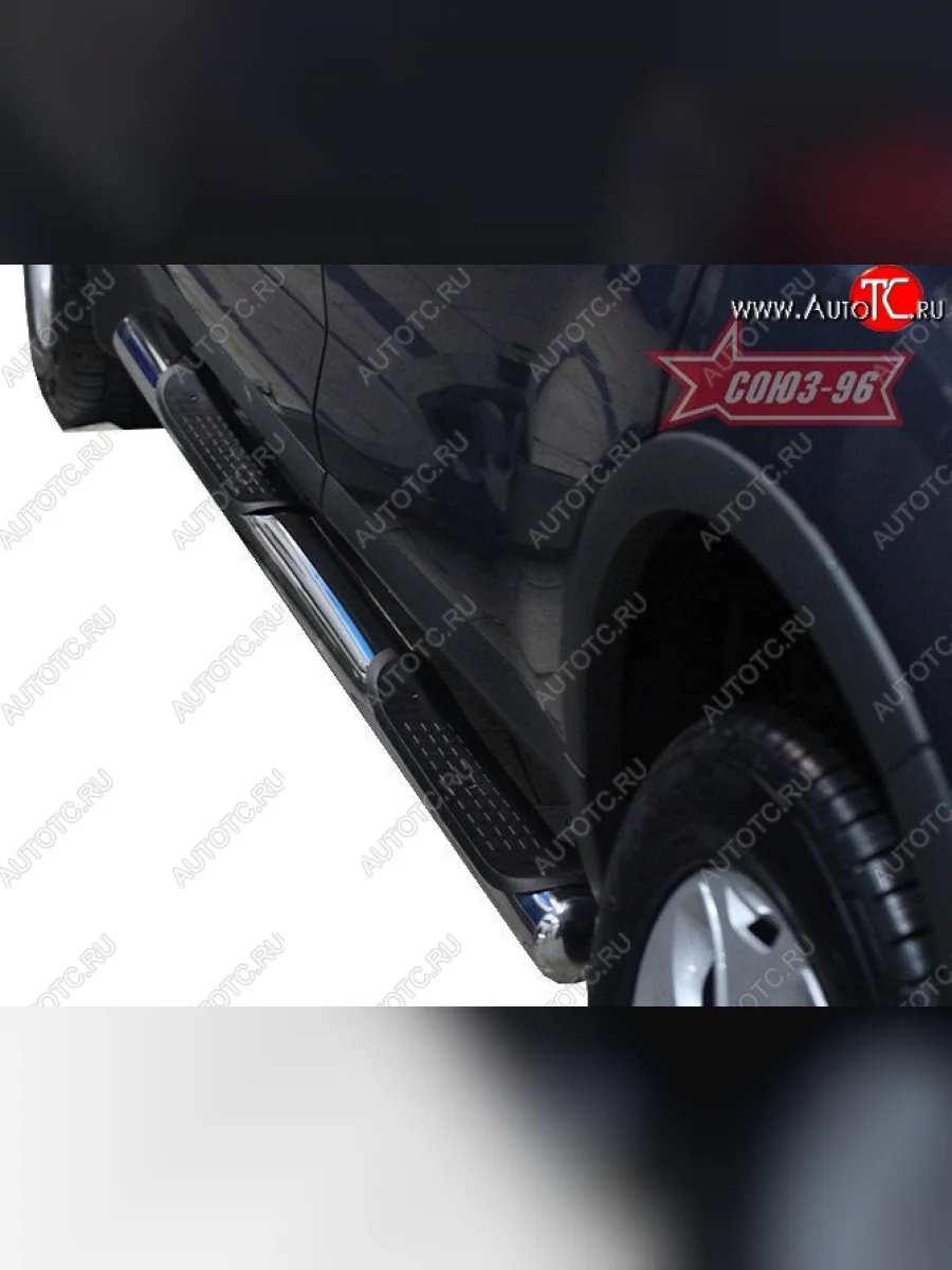 Защита порогов с проступью Souz-96 (d76) Ford Kuga 1 (2008-2013)  в Самаре Самарской области