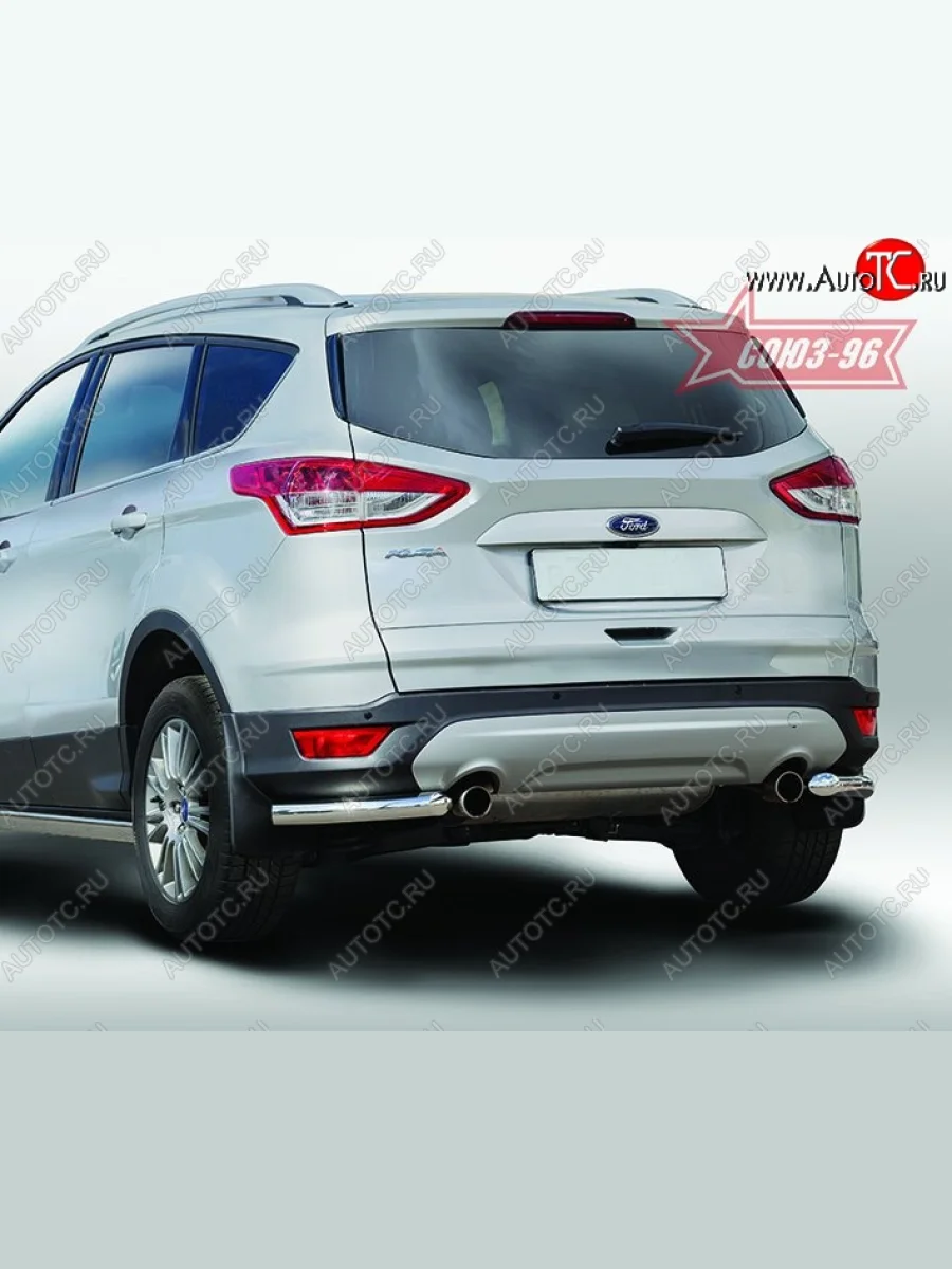 Защита заднего бампера из боковых уголков Souz-96 (d60)  Ford Kuga (2013-2016) 2  в Самаре Самарской области
