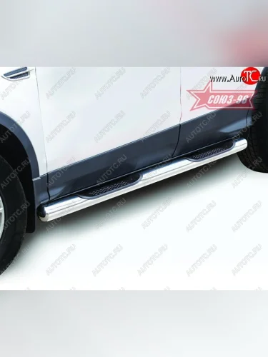 Защита порогов с проступью Souz-96 (d76) Ford Kuga 2 дорестайлинг (2013-2016)