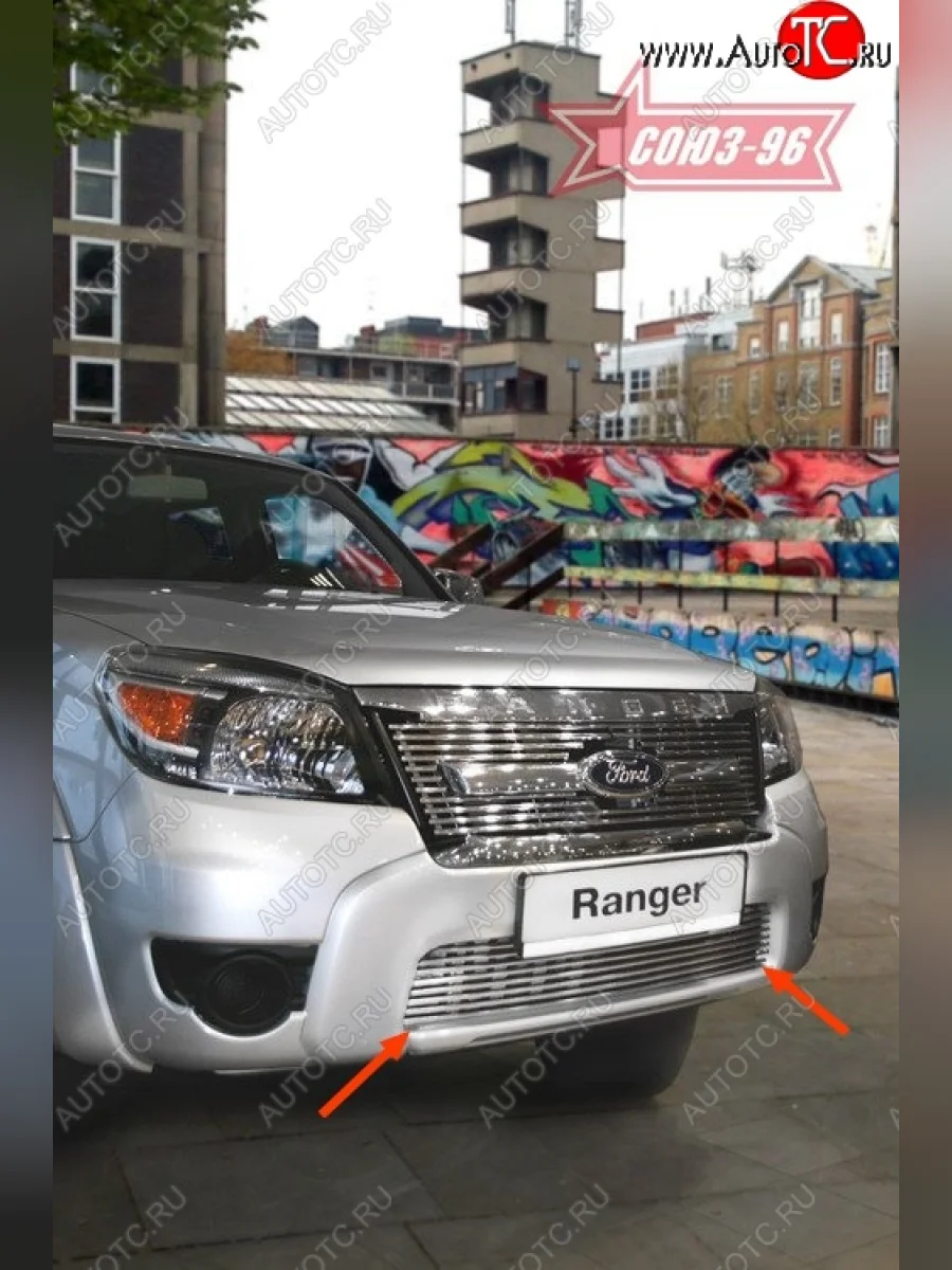 Декоративный элемент воздухозаборника Souz-96 (d10) Ford Ranger дорестайлинг (2006-2009)  с доставкой в г. Керчь