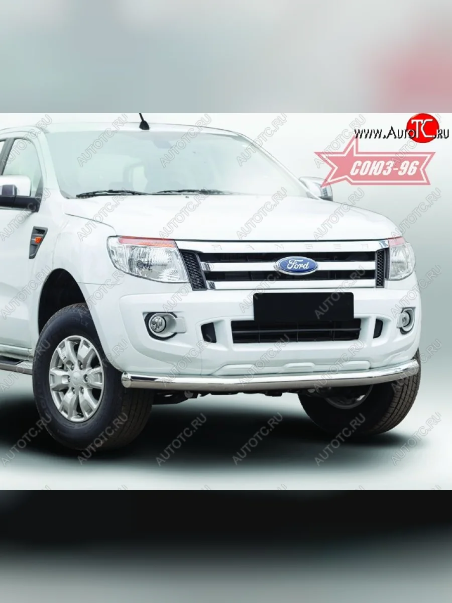Защита переднего бампера одинарная Souz-96 (d76). Ford Ranger DoubleCab дорестайлинг (2011-2016)  в Самаре Самарской области
