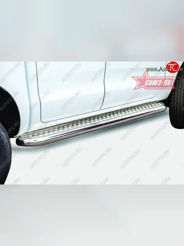 Защита порогов с листом Souz-96 (d76). Ford Ranger  DoubleCab (2011-2016) дорестайлинг