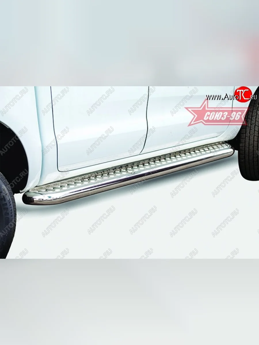 Защита порогов с листом Souz-96 (d76). Ford Ranger DoubleCab дорестайлинг (2011-2016)  в Керчи Республика Крым