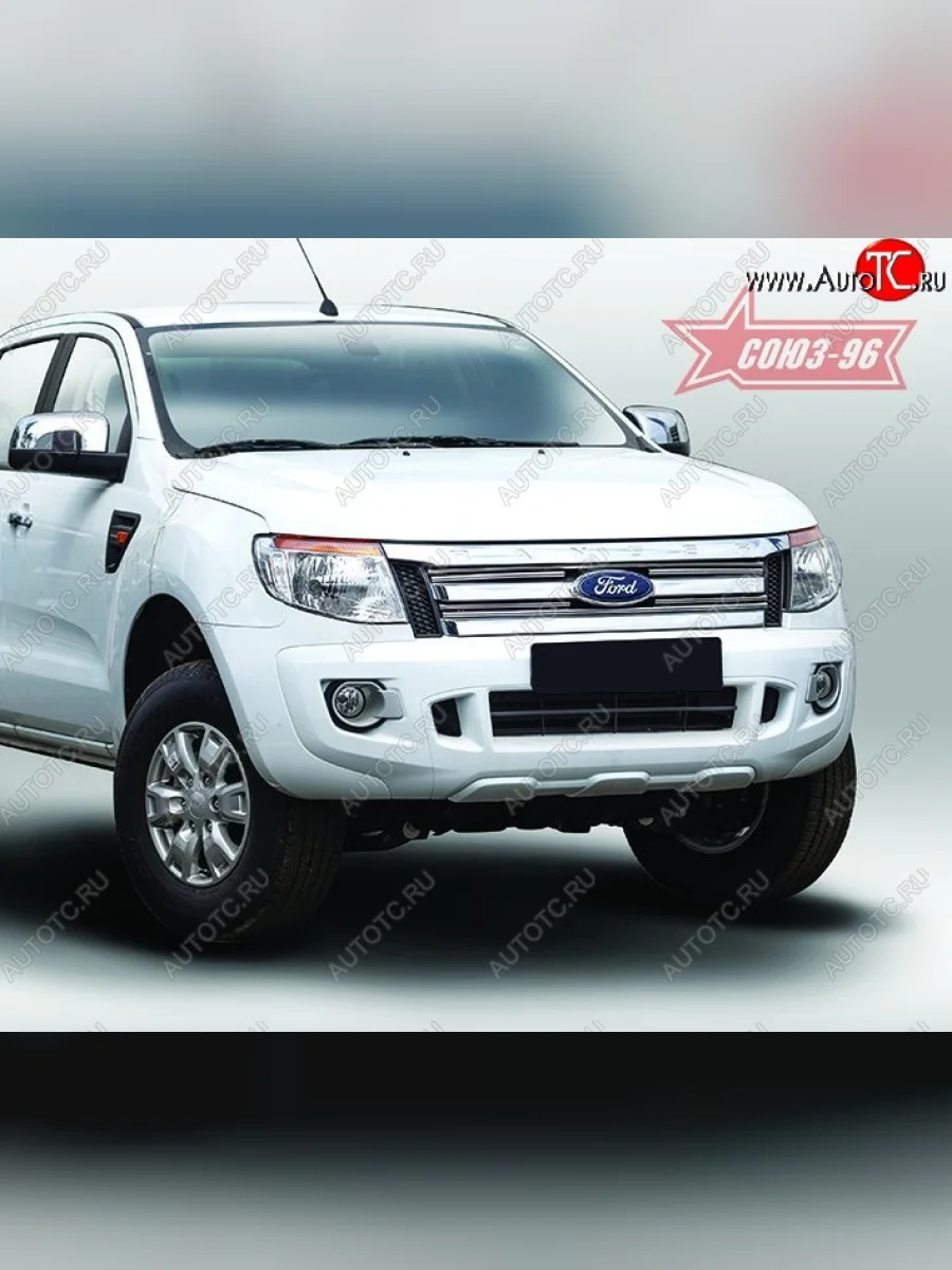 Декоративные элементы решетки радиатора Souz-96 (d16) Ford Ranger DoubleCab дорестайлинг (2011-2016)  в Керчи Республика Крым