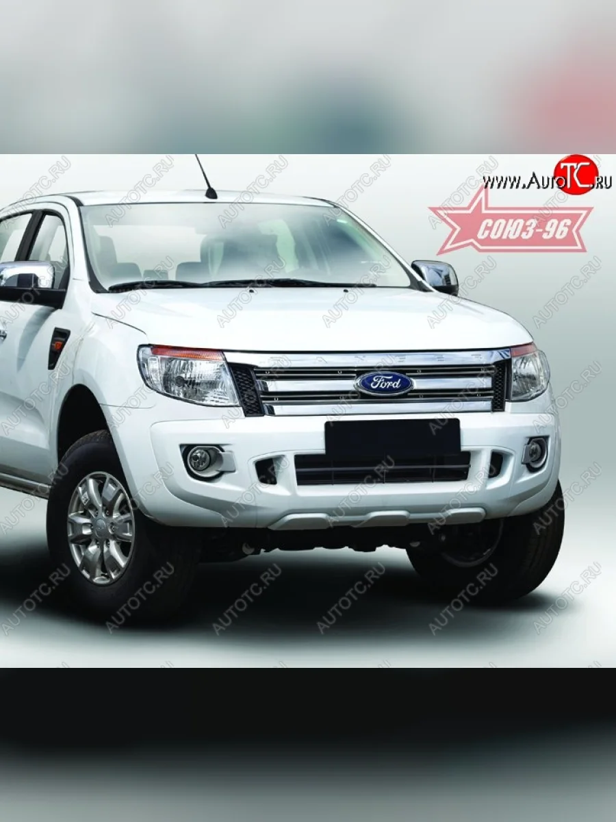 Декоративные элементы решетки радиатора Souz-96 (d10) Ford Ranger DoubleCab дорестайлинг (2011-2016)  в Керчи Республика Крым