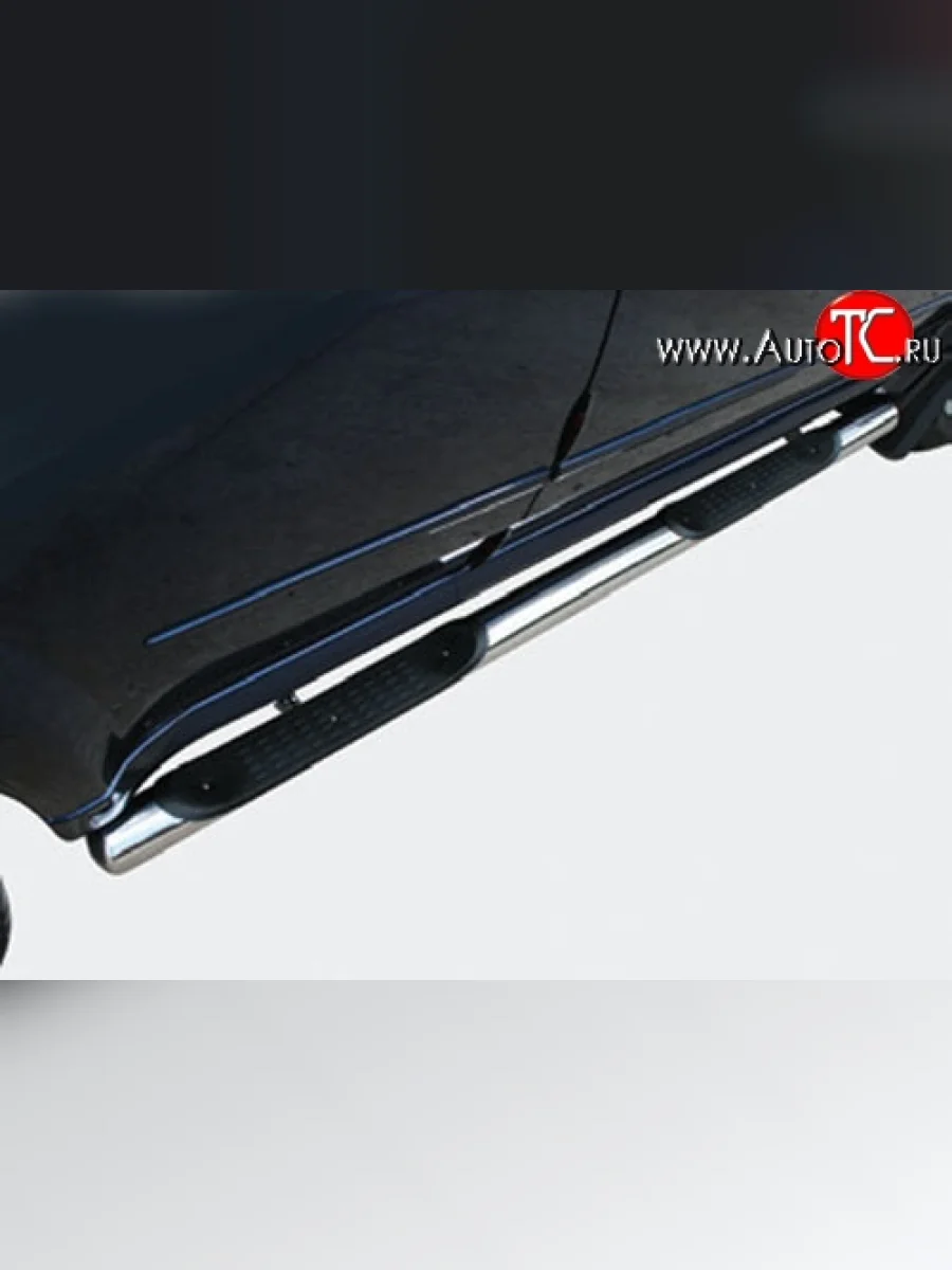 Защита порогов из круглой трубы диаметром 76 мм с пластиковыми вставками для ног Novline Great Wall Hover H5 (2010-2017)  в Керчи Республика Крым
