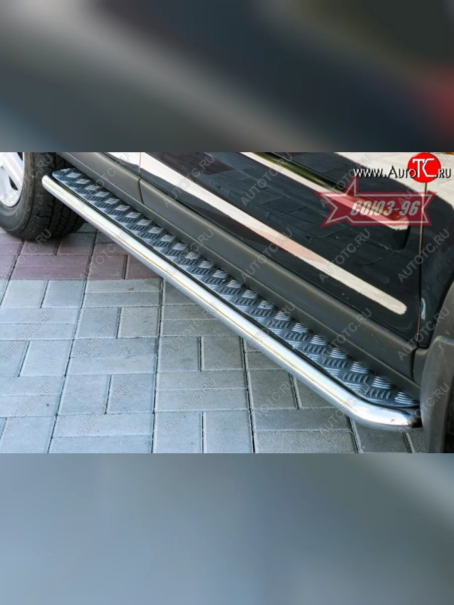 Защита порогов с листом Souz-96 (d42). Honda CR-V RD4,RD5,RD6,RD7,RD9  дорестайлинг (2001-2004)  в Керчи Республика Крым