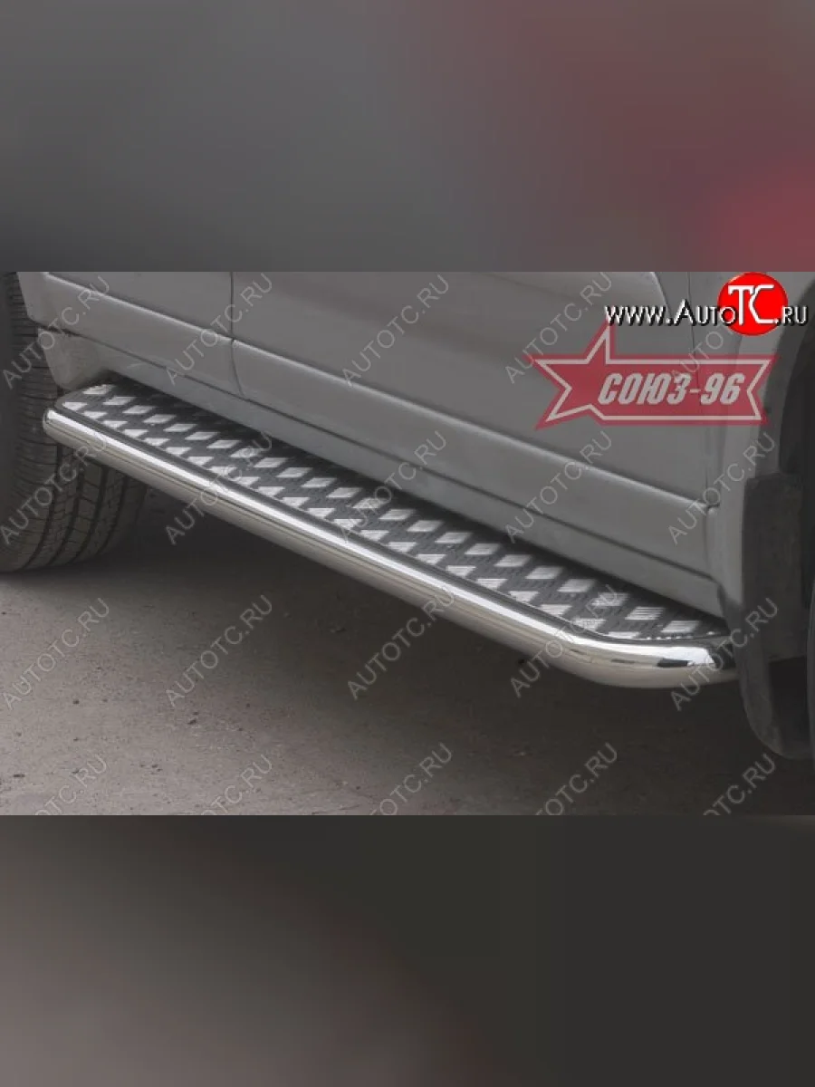 Защита порогов с листом дорестайлинг Souz-96 (d42). Honda CR-V RE1,RE2,RE3,RE4,RE5,RE7 дорестайлинг (2007-2010)  в Керчи Республика Крым