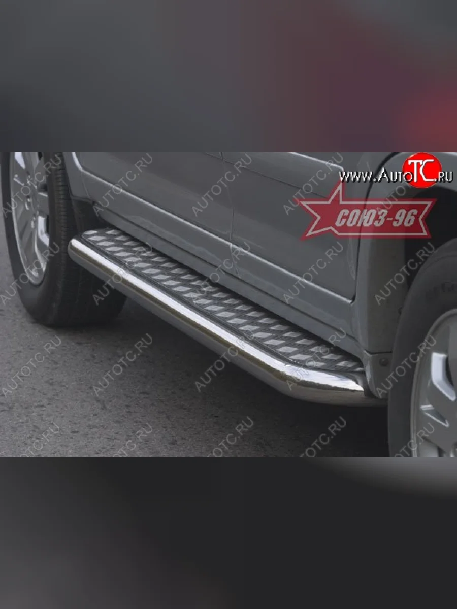 Защита порогов с листом Souz-96 (d60). Honda CR-V RE1,RE2,RE3,RE4,RE5,RE7 дорестайлинг (2007-2010)  в Керчи Республика Крым