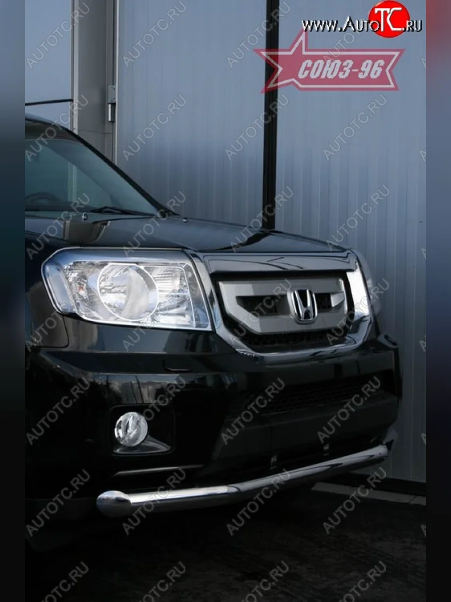 Защита переднего бампера одинарная Souz-96 (d76). Honda Pilot YF4 дорестайлинг (2008-2011)  в Перми Пермском крае