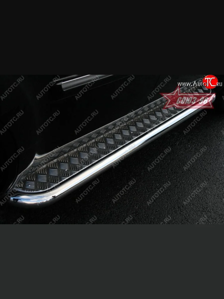 Защита порогов с листом Souz-96 (d60). Honda Pilot YF4 дорестайлинг (2008-2011)  в Керчи Республика Крым