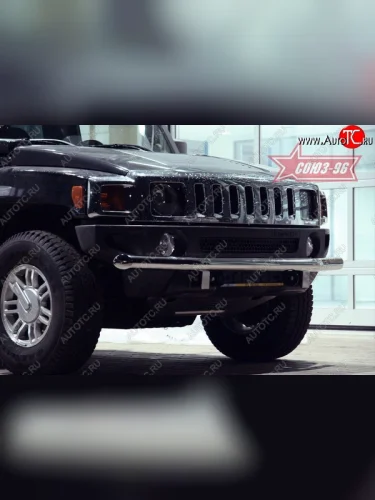 Защита переднего бампера одинарная Souz-96 (d76) HUMMER H3 (2005-2010)