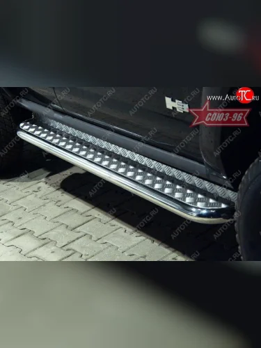 Защита порогов с листом Souz-96 (d60). HUMMER H3 (2005-2010)